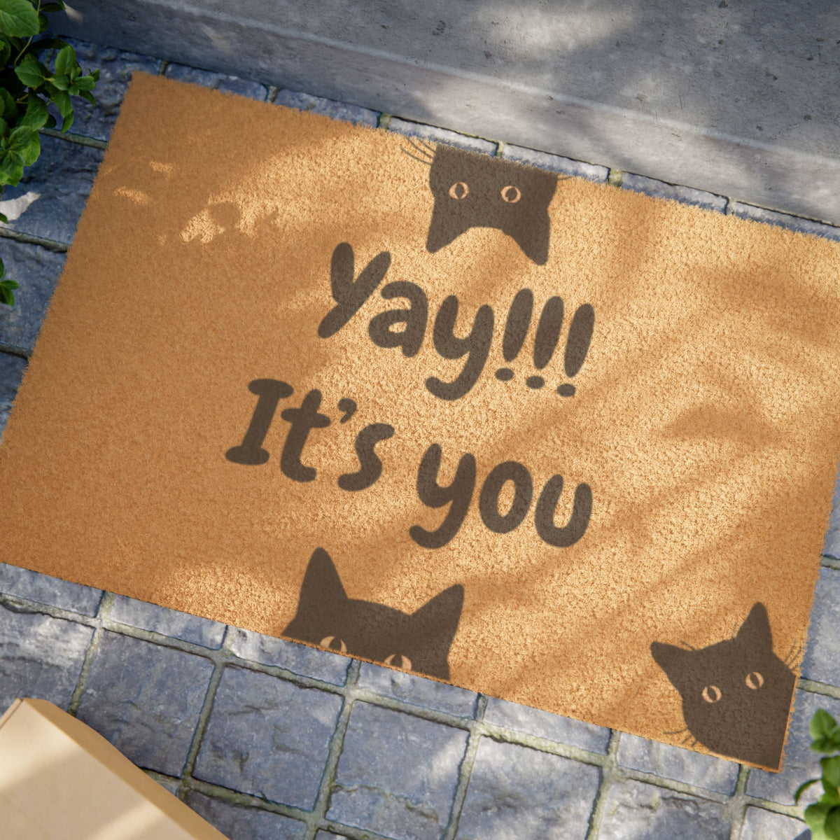 Doormat - "Yay!!! It’s You" Cat Welcome Mat