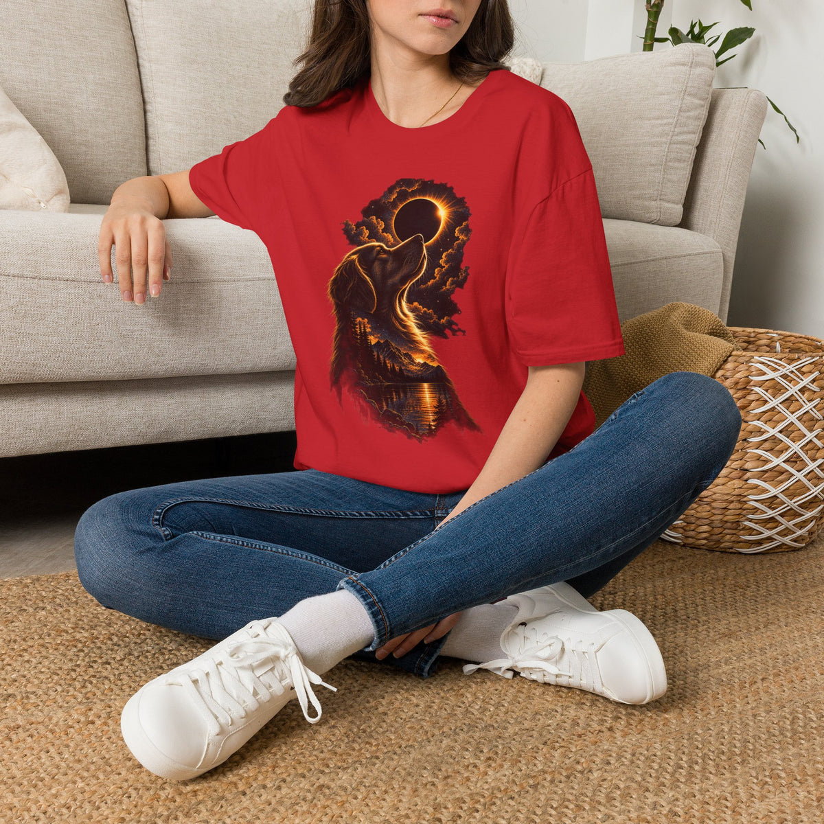 Dog Eclipse T-Shirt — Celestial Howl Graphic Tee