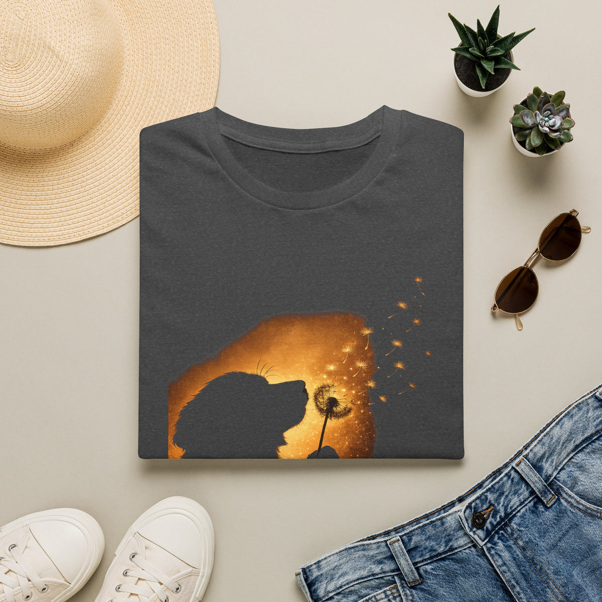 Dog & Dandelion Silhouette T-Shirt