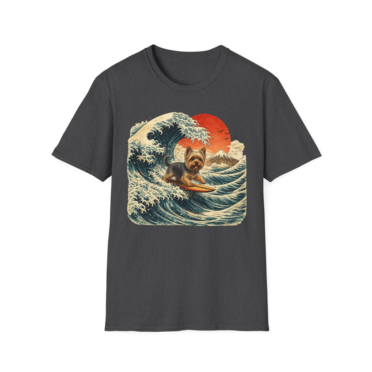 Yorkshire Terrier Wave T-Shirt — Japanese Wave Surf Dog Graphic Tee