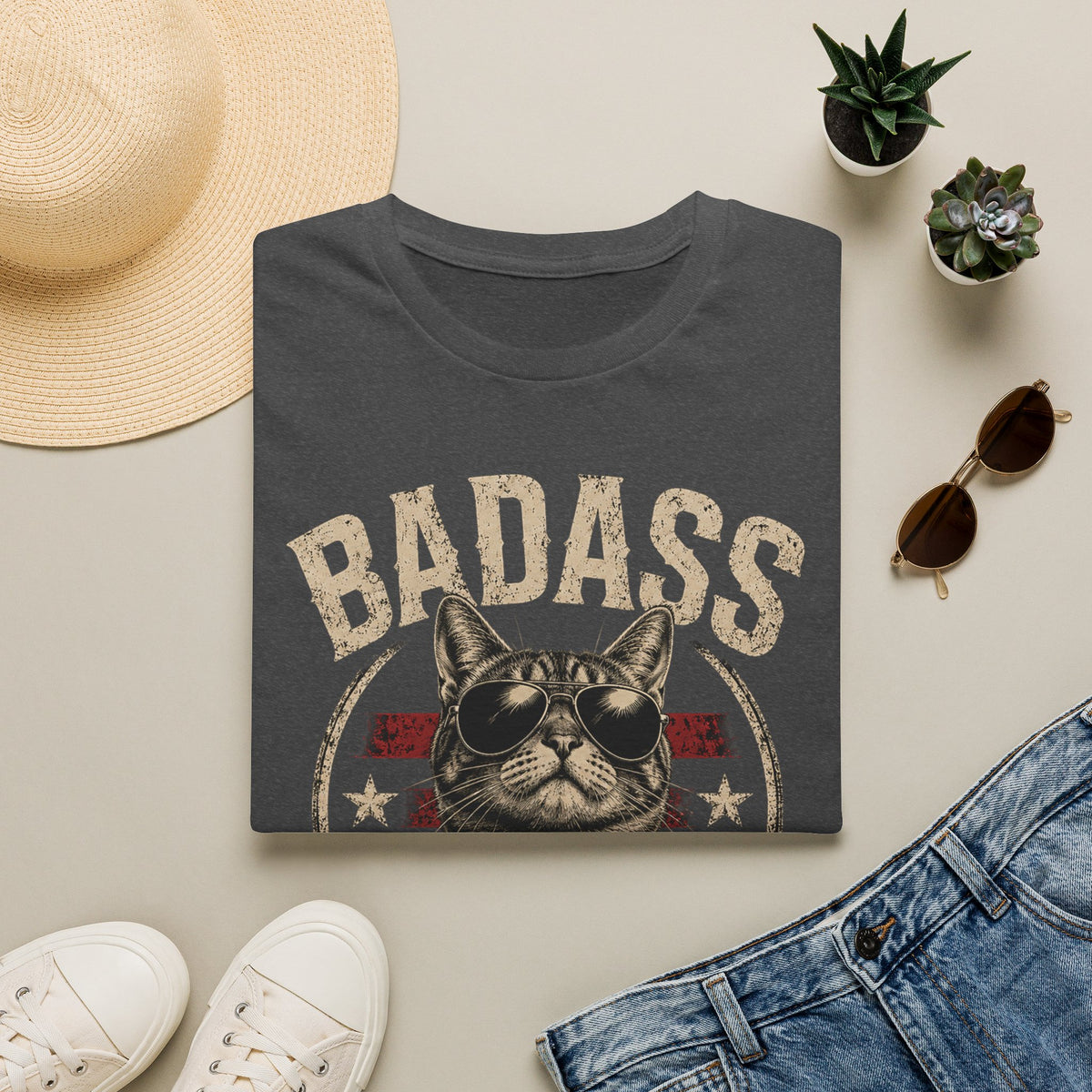 Badass Cat T-Shirt — Retro Sunglasses Cat Graphic Tee
