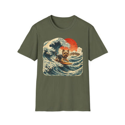 Yorkshire Terrier Wave T-Shirt — Japanese Wave Surf Dog Graphic Tee