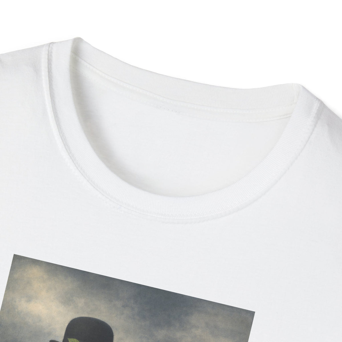 Surreal Magritte-Inspired Man with Apple T-Shirt — Vintage Surrealist Art Tee