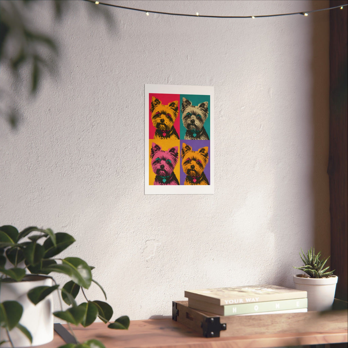 Pop Art Yorkie Poster – Colorful Matte Vertical Dog Art Print