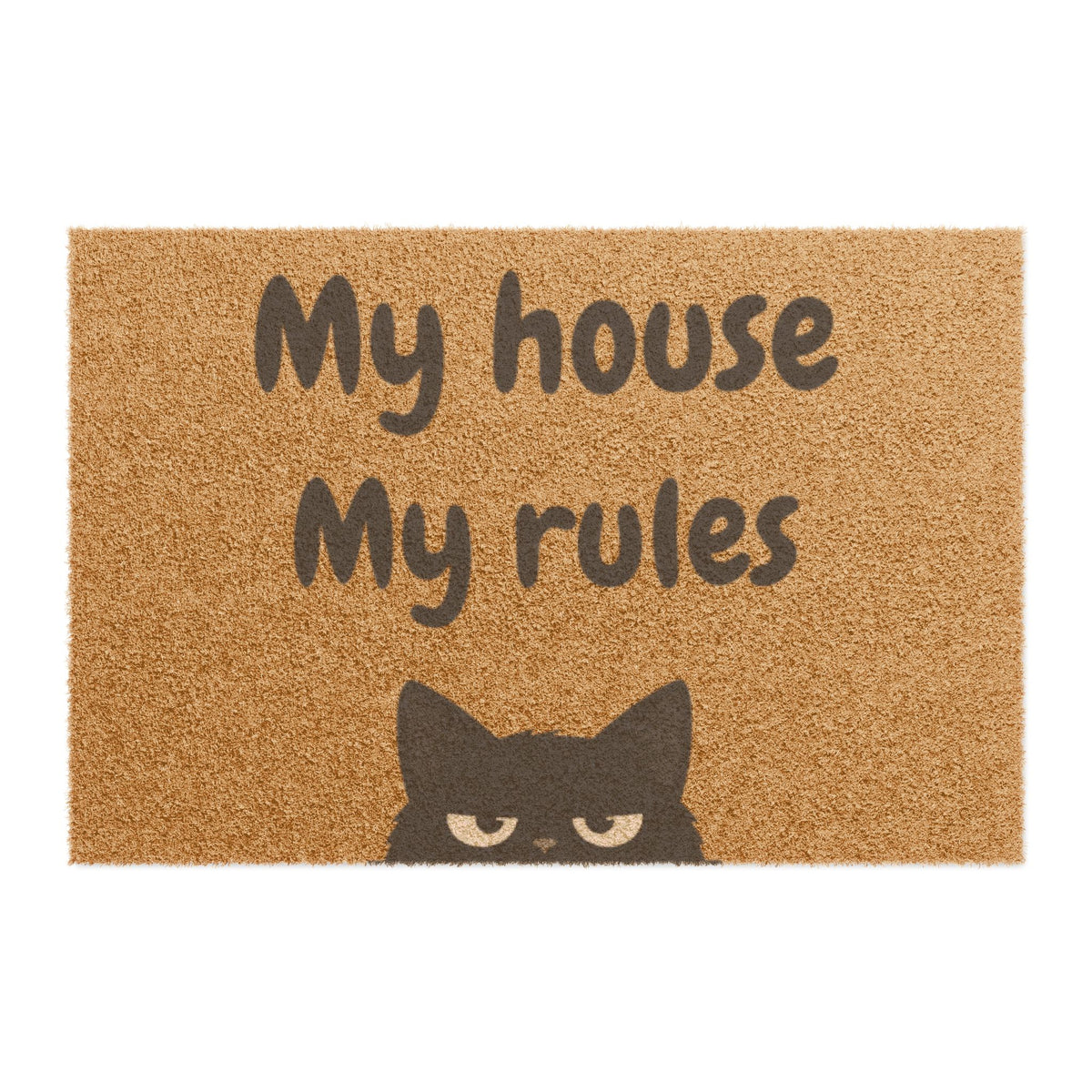 Doormat — "My House My Rules" Cat Welcome Mat