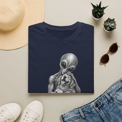 Alien Hug T-Shirt — Cute Alien Holding Dog Graphic Tee
