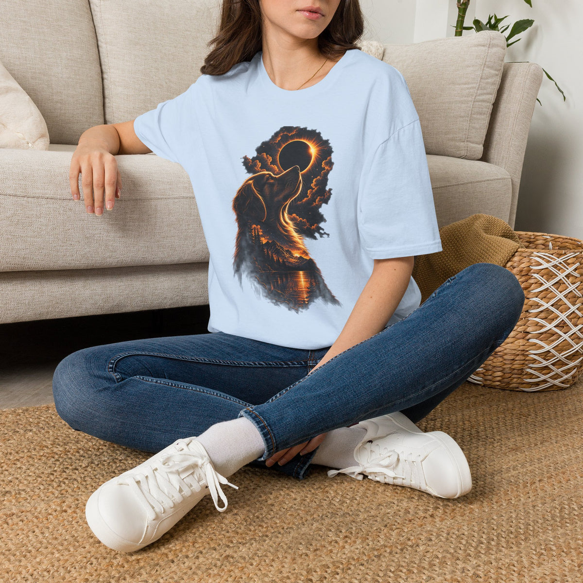 Dog Eclipse T-Shirt — Celestial Howl Graphic Tee