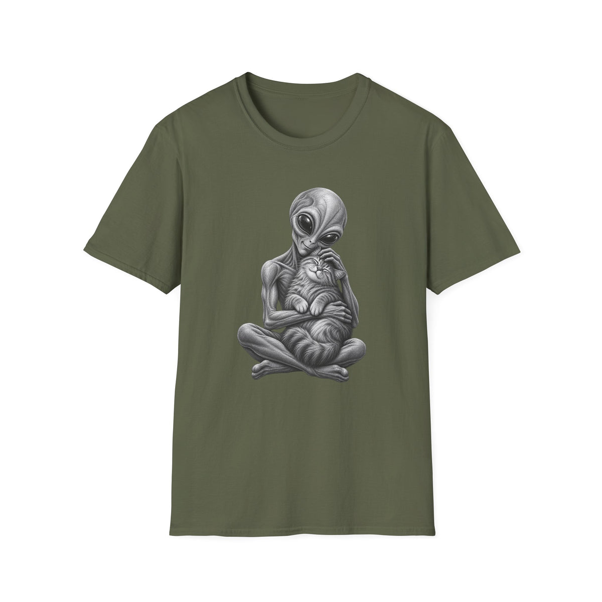 Alien Holding Cat T-Shirt — Cute Sci‑Fi Cat Lover Graphic Tee