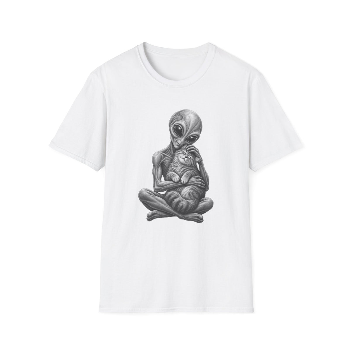 Alien Holding Cat T-Shirt — Cute Sci‑Fi Cat Lover Graphic Tee