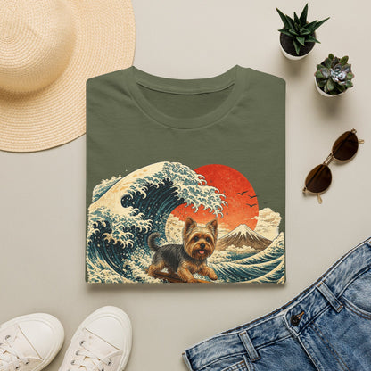 Yorkshire Terrier Wave T-Shirt — Japanese Wave Surf Dog Graphic Tee