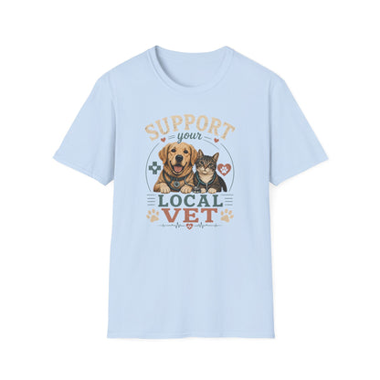 Support Your Local Vet T-Shirt — Dog & Cat Pet Rescue Tee