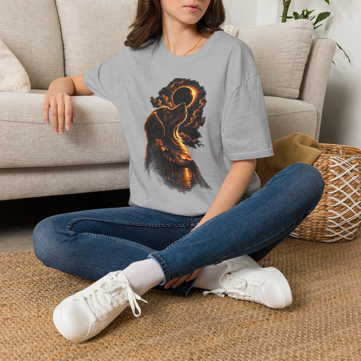 Dog Eclipse T-Shirt — Celestial Howl Graphic Tee