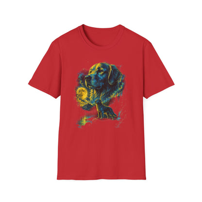 Golden Retriever Moon Graphic T‑Shirt — Vintage Dog Portrait Tee