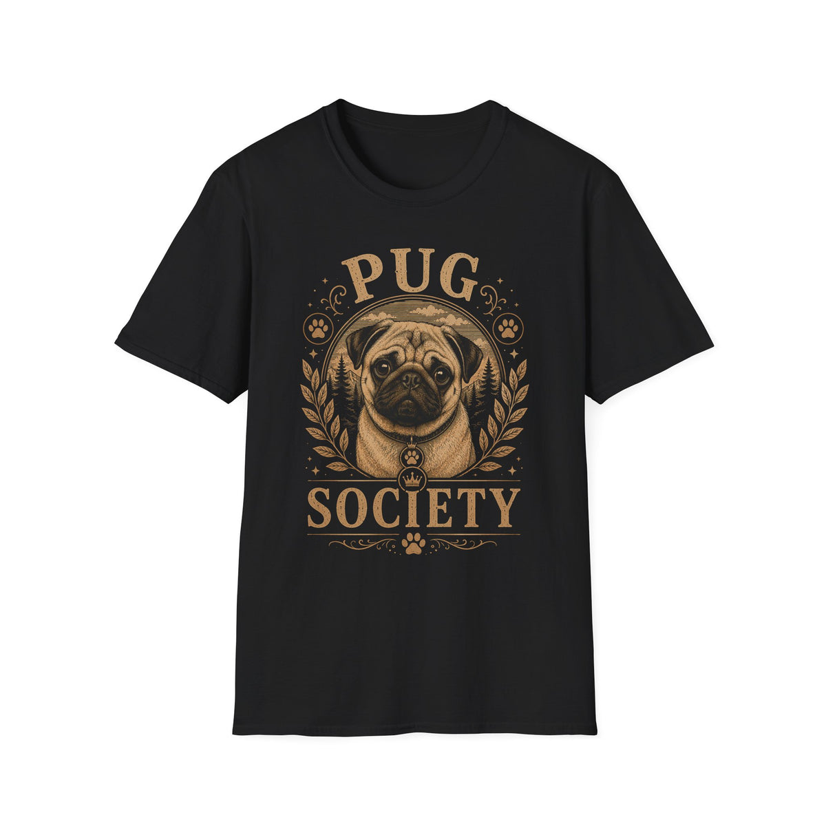Pug Society T-Shirt — Vintage Pug Dog Graphic Tee for Pug Lovers
