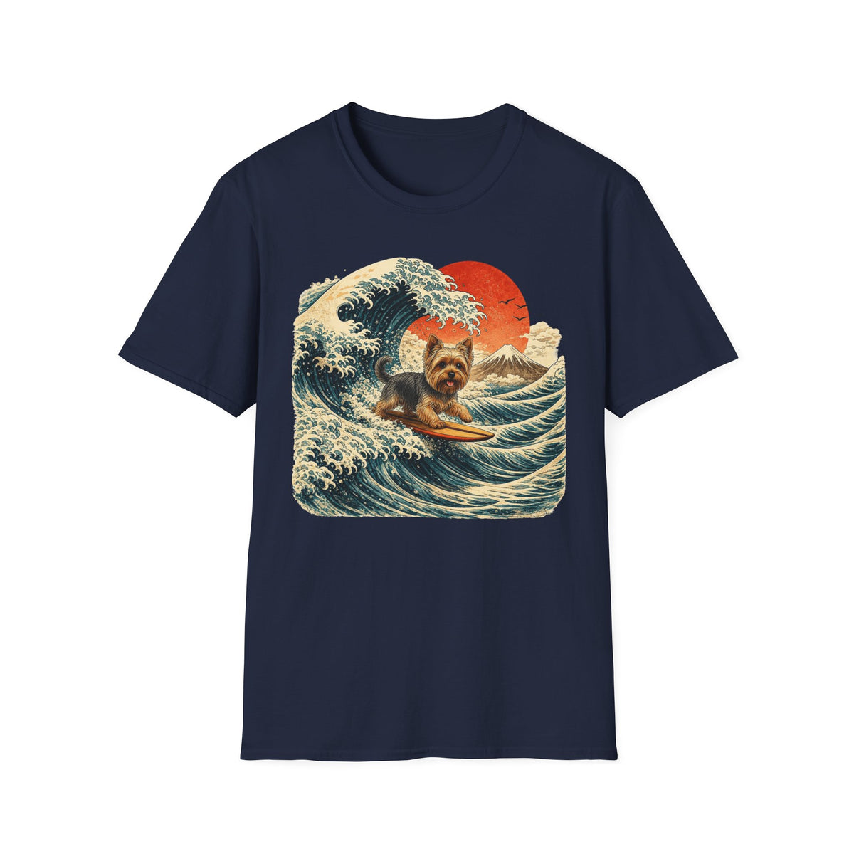 Yorkshire Terrier Wave T-Shirt — Japanese Wave Surf Dog Graphic Tee