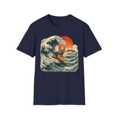 Yorkshire Terrier Wave T-Shirt — Japanese Wave Surf Dog Graphic Tee
