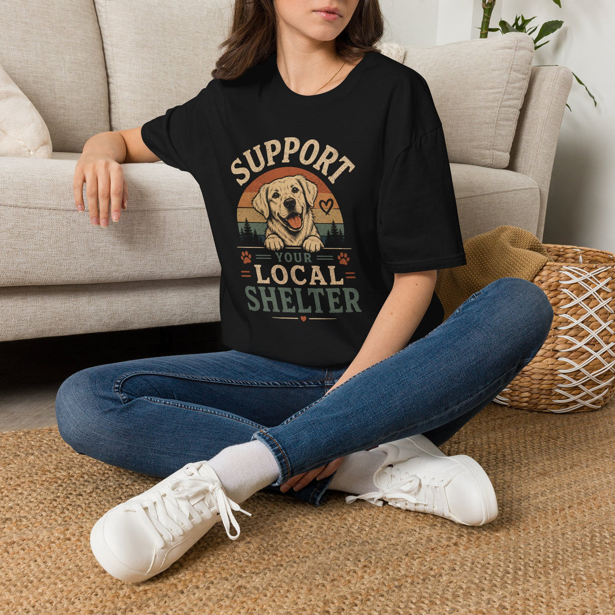 Support Your Local Shelter T-Shirt — Rescue Dog Vintage Graphic