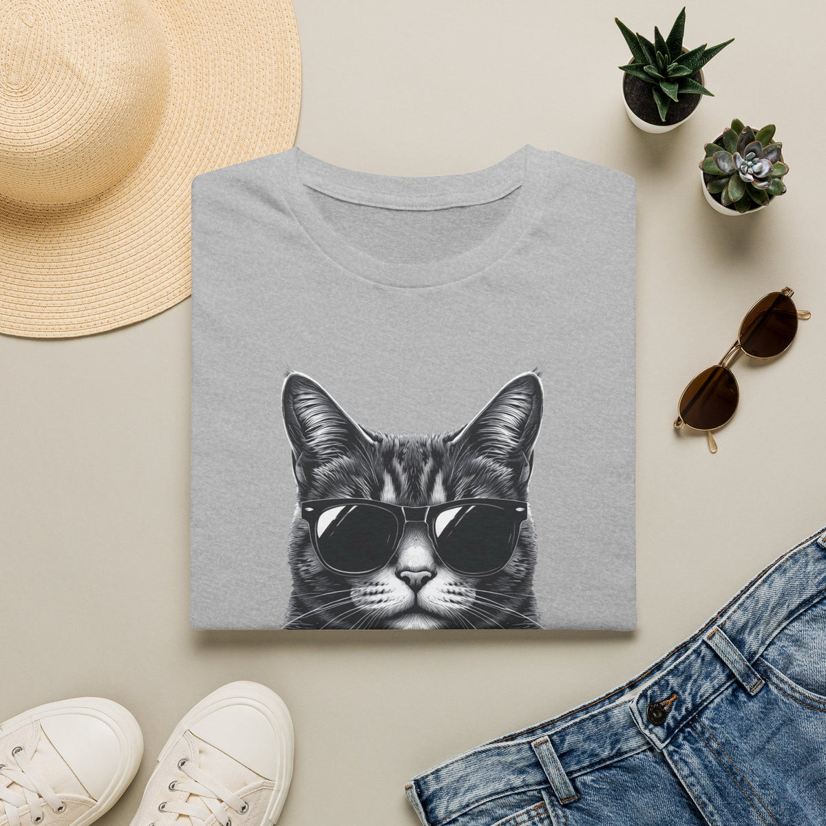 Cat With Sunglasses T-Shirt — Cool Retro Cat Graphic Tee
