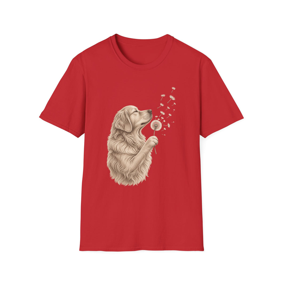 Golden Retriever Dandelion T-Shirt — Cute Dog Floral Tee