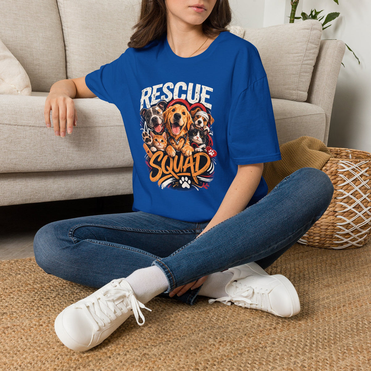 Rescue Squad T-Shirt - Cute Rescue Dogs Graphic Tee for Animal Lovers