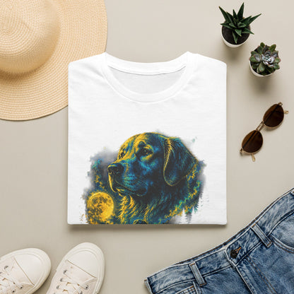 Golden Retriever Moon Graphic T‑Shirt — Vintage Dog Portrait Tee
