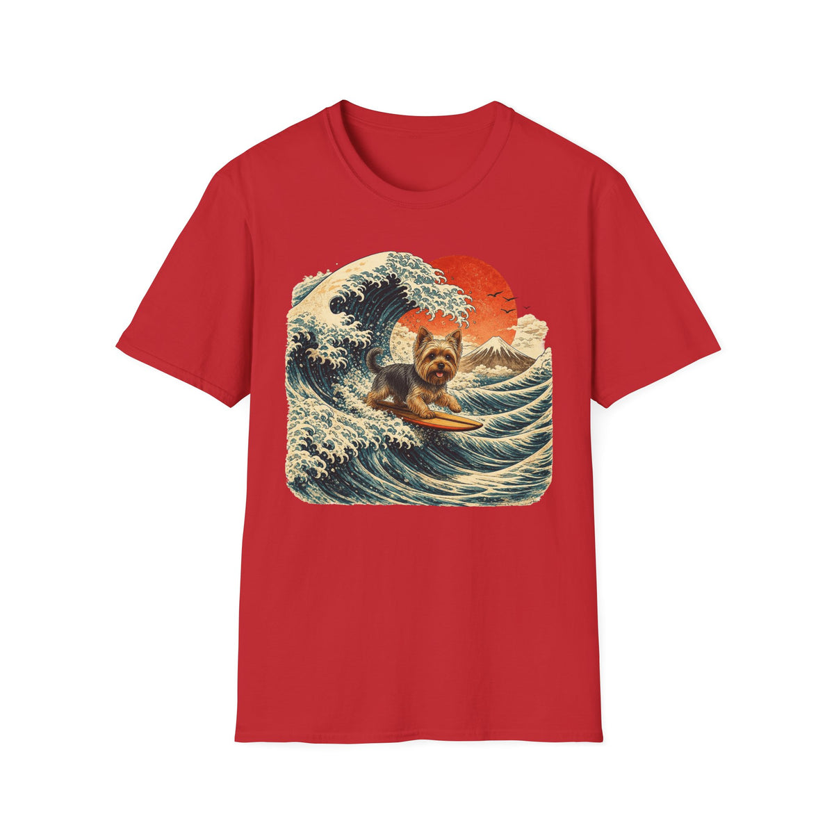 Yorkshire Terrier Wave T-Shirt — Japanese Wave Surf Dog Graphic Tee