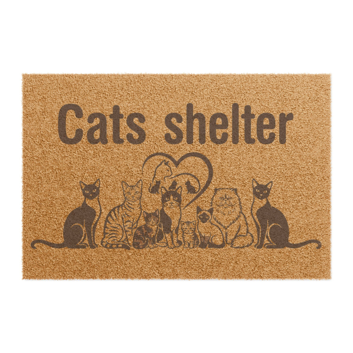 Cat Shelter Coir Doormat — Welcome Mat for Animal Rescue & Cat Lovers