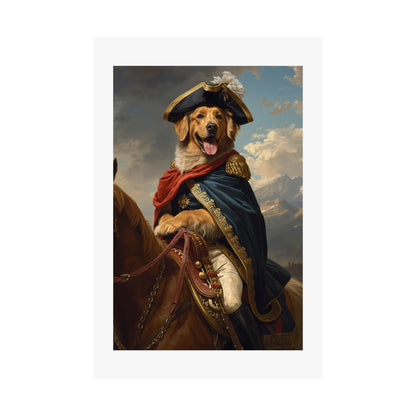 Golden Retriever Napoléon Portrait Matte Poster — Regal Pet Wall Art