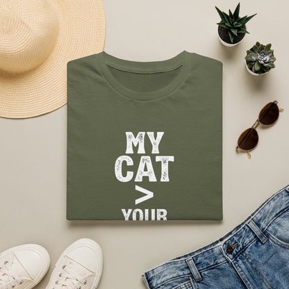 Cat Lover T‑Shirt — "My Cat > Your Opinion" Funny Pet Apparel