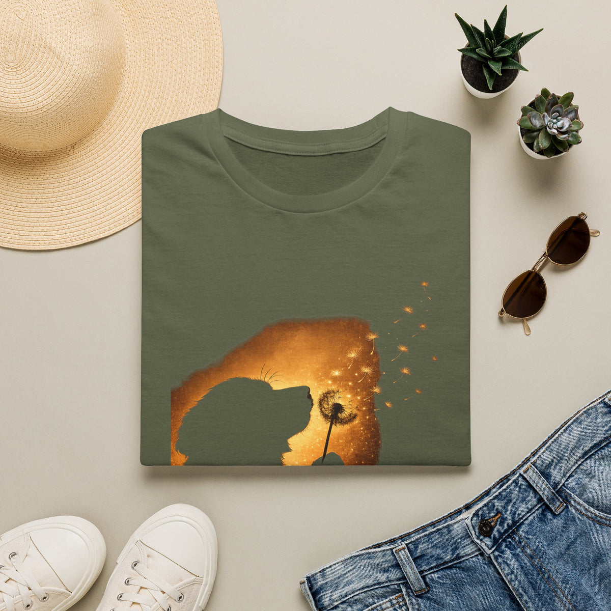Dog & Dandelion Silhouette T-Shirt