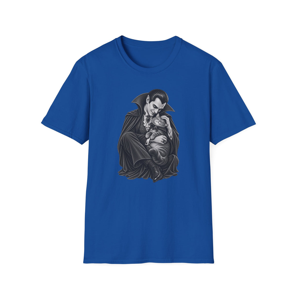 Vampire & Kitty Tee  Cute Gothic Dracula Cat Graphic T-Shirt