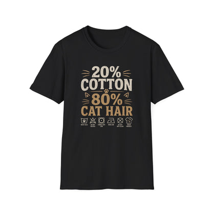20% Cotton 80% Cat Hair T-Shirt — Funny Cat Lover Tee