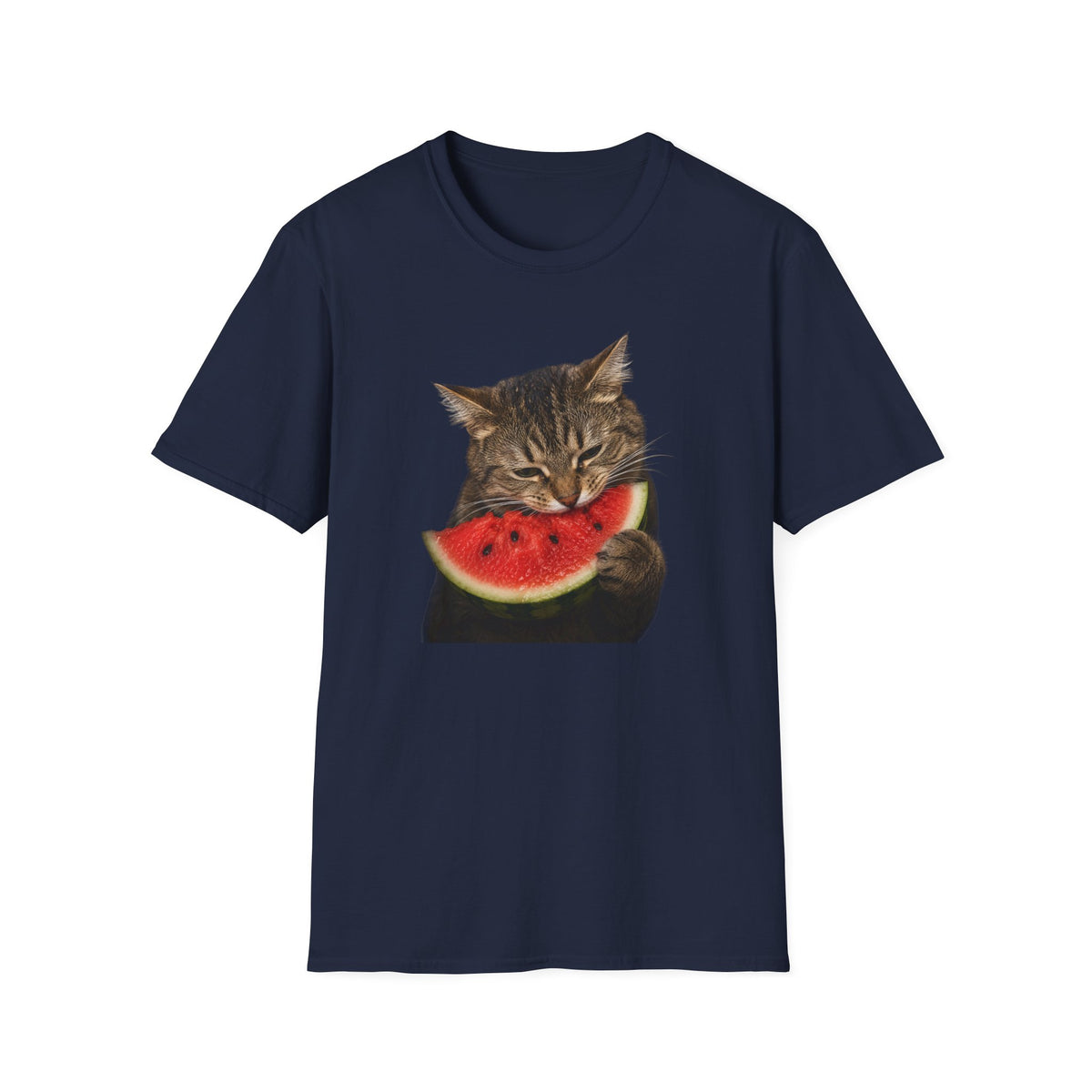 Cat Eating Watermelon T‑Shirt — Cute Summer Cat Graphic Tee