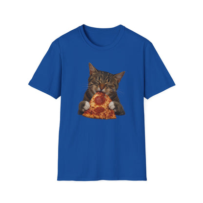 Cat Eating Pizza T-Shirt — Cute Pizza-Loving Cat Graphic Tee