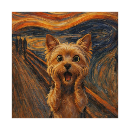 Yorkie 'The Scream' Art Poster - Funny Dog Matte Print