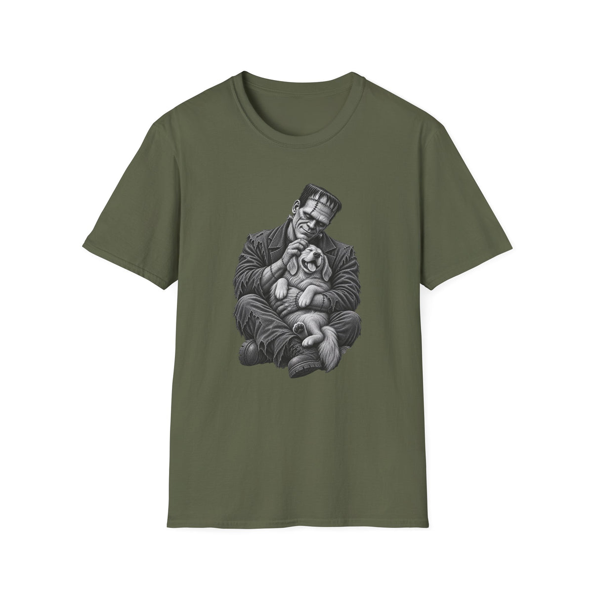Frankenstein & Puppy Graphic T-Shirt