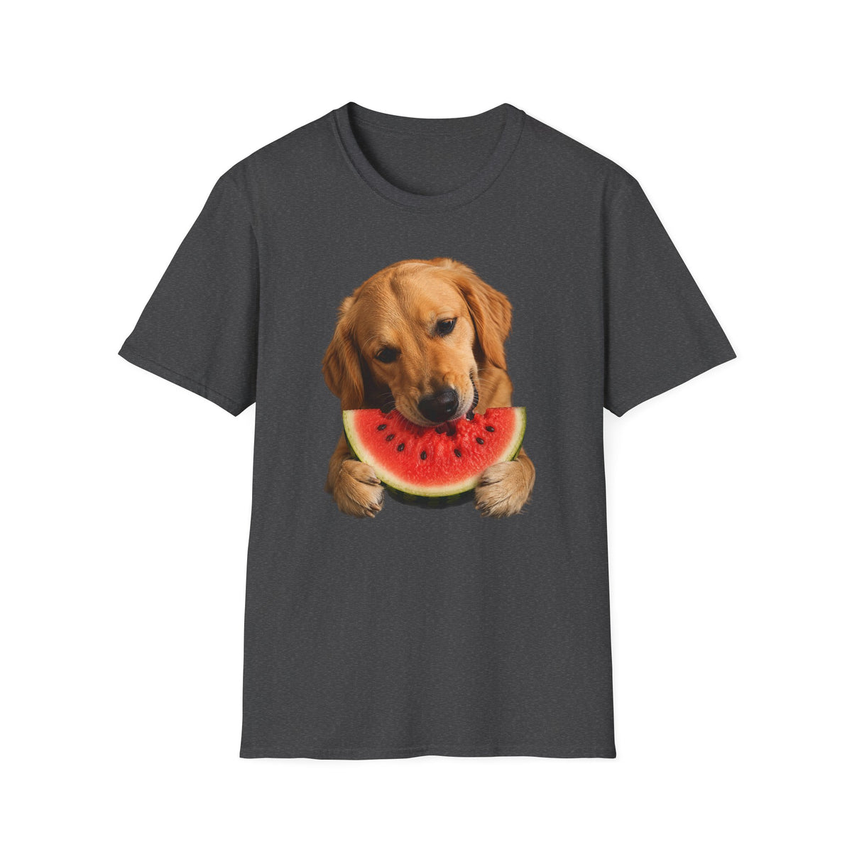 Dog Eating Watermelon T-Shirt — Cute Golden Retriever Summer Tee