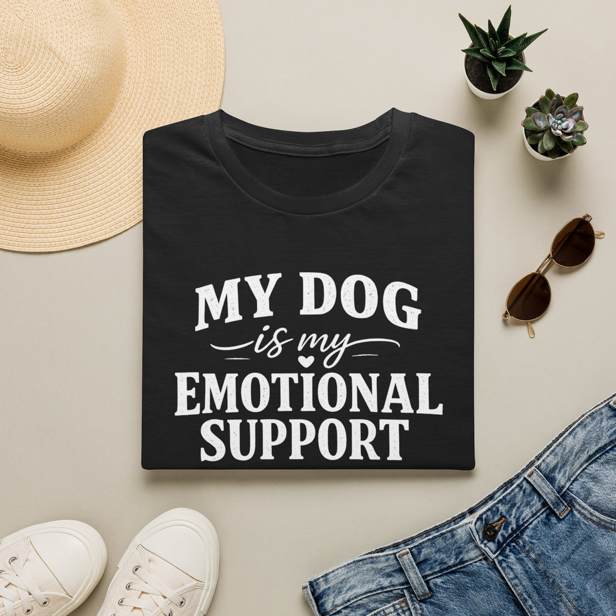 Dog Lover T-Shirt — "My Dog Is My Emotional Support" Graphic Tee