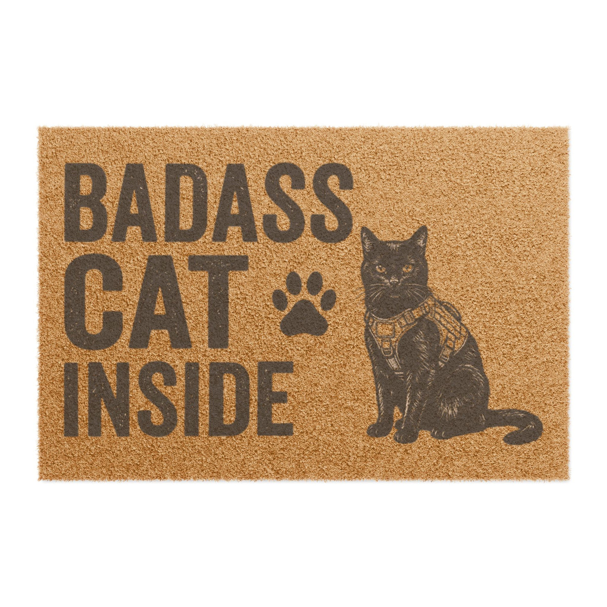 Badass Cat Inside Doormat — Funny Cat Lover Welcome Mat
