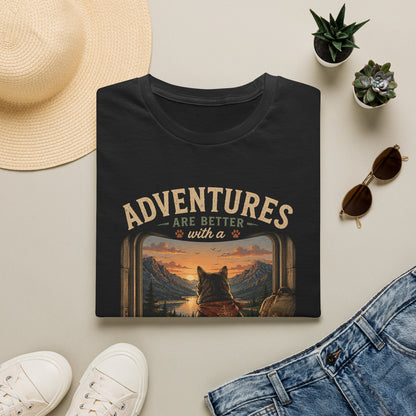 Adventure Cat T‑Shirt — “Adventures Are Better with a Cat” Graphic Tee