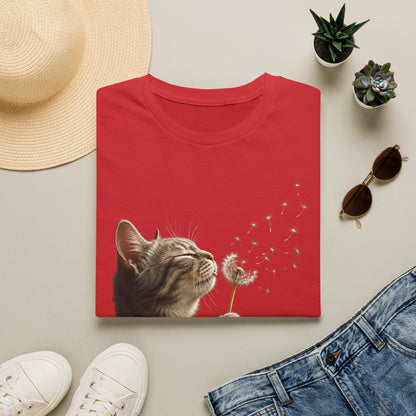 Cat Dandelion T-Shirt — Cute Kitten Blowing Dandelion Graphic Tee