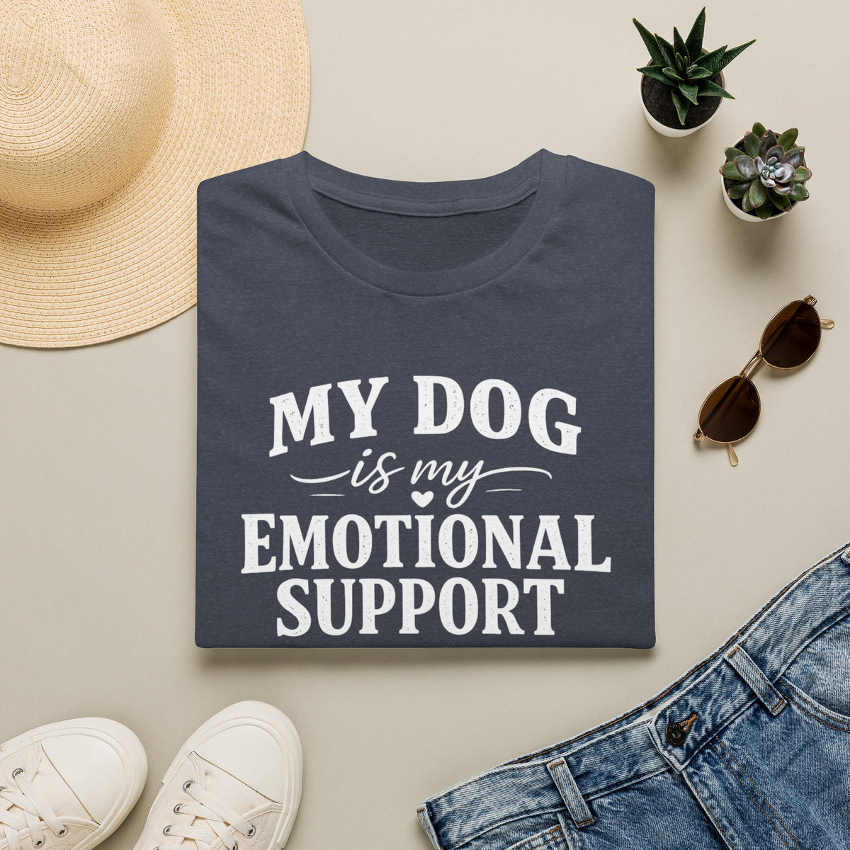 Dog Lover T-Shirt — "My Dog Is My Emotional Support" Graphic Tee