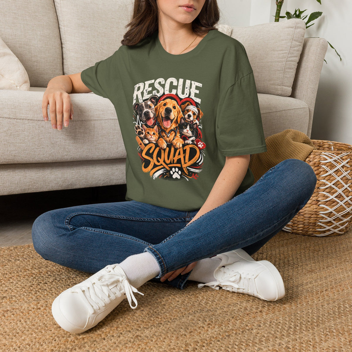 Rescue Squad T-Shirt - Cute Rescue Dogs Graphic Tee for Animal Lovers
