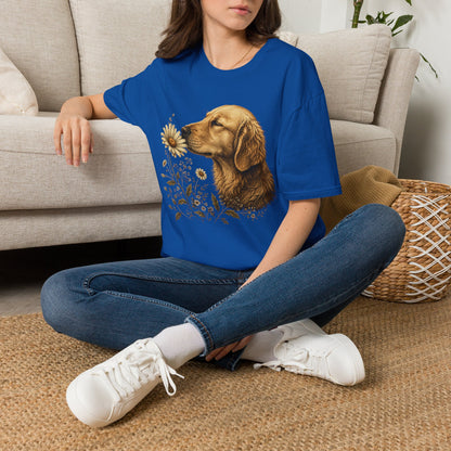 Golden Retriever & Daisies T-Shirt — Floral Dog Lover Tee