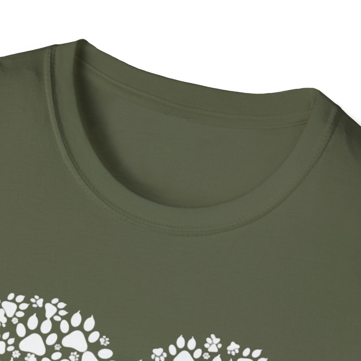Paw Heart T-Shirt — White Doodle Paw Heart Graphic Tee