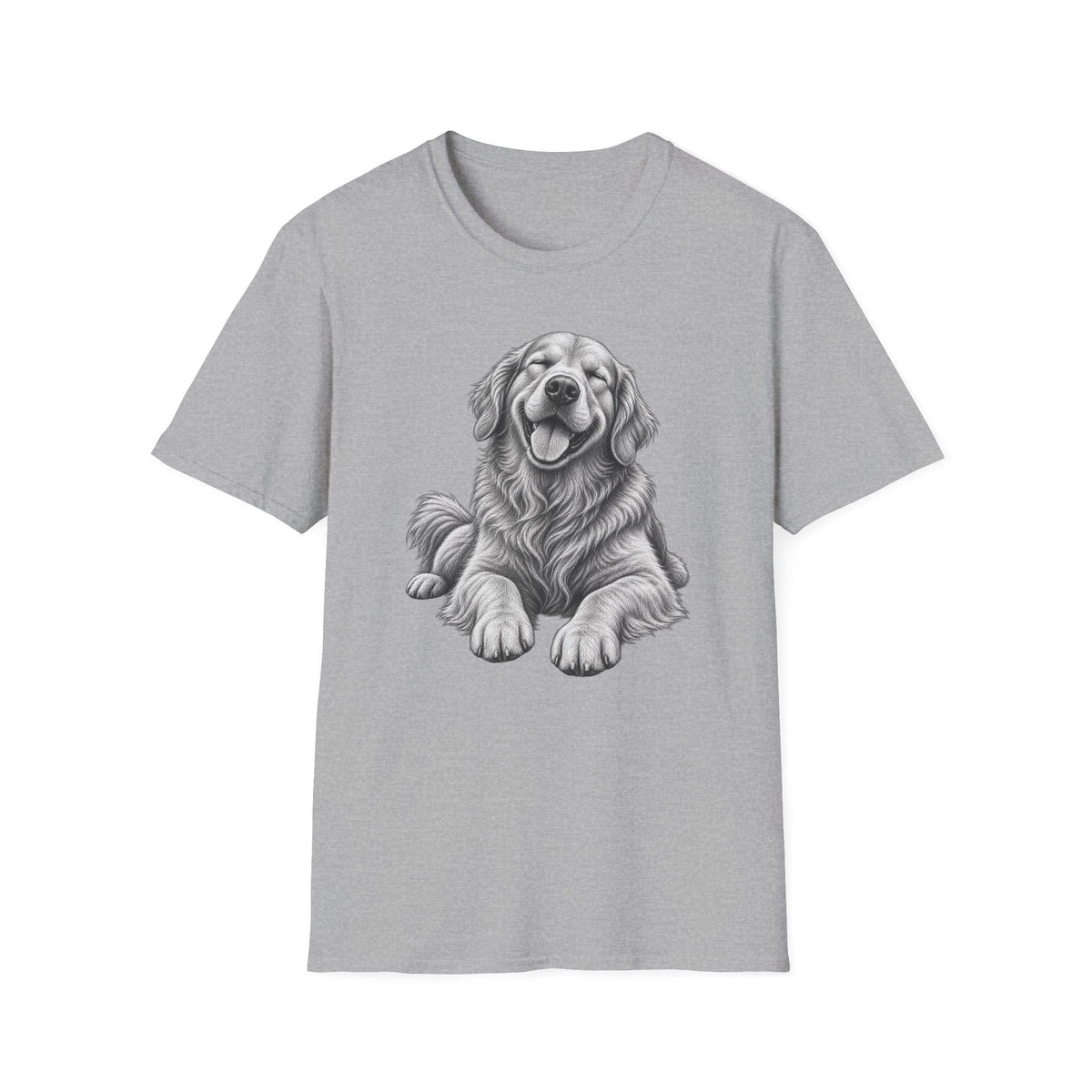 Golden Retriever Portrait T-Shirt — Smiling Dog Graphic Tee for Dog Lovers