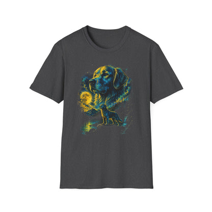 Golden Retriever Moon Graphic T‑Shirt — Vintage Dog Portrait Tee