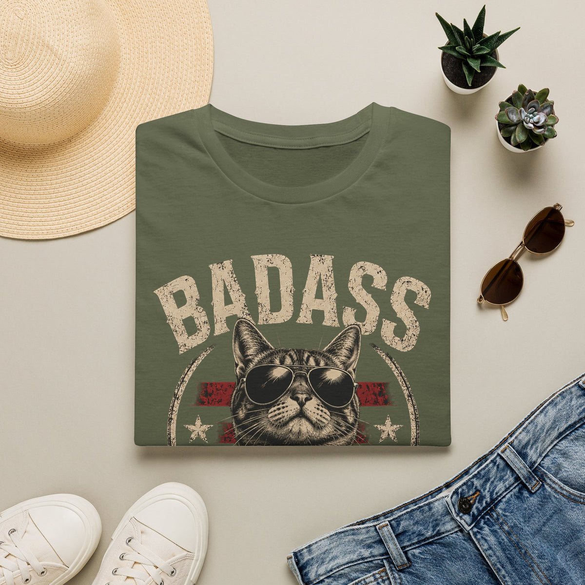 Badass Cat T-Shirt — Retro Sunglasses Cat Graphic Tee