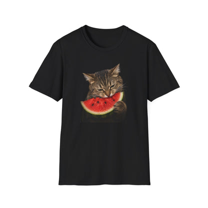 Cat Eating Watermelon T‑Shirt — Cute Summer Cat Graphic Tee
