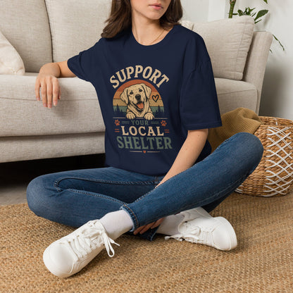 Support Your Local Shelter T-Shirt — Rescue Dog Vintage Graphic